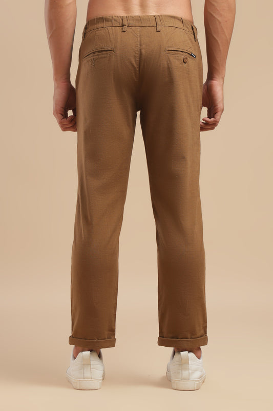 Men’s Coffee Brown Linen Pants