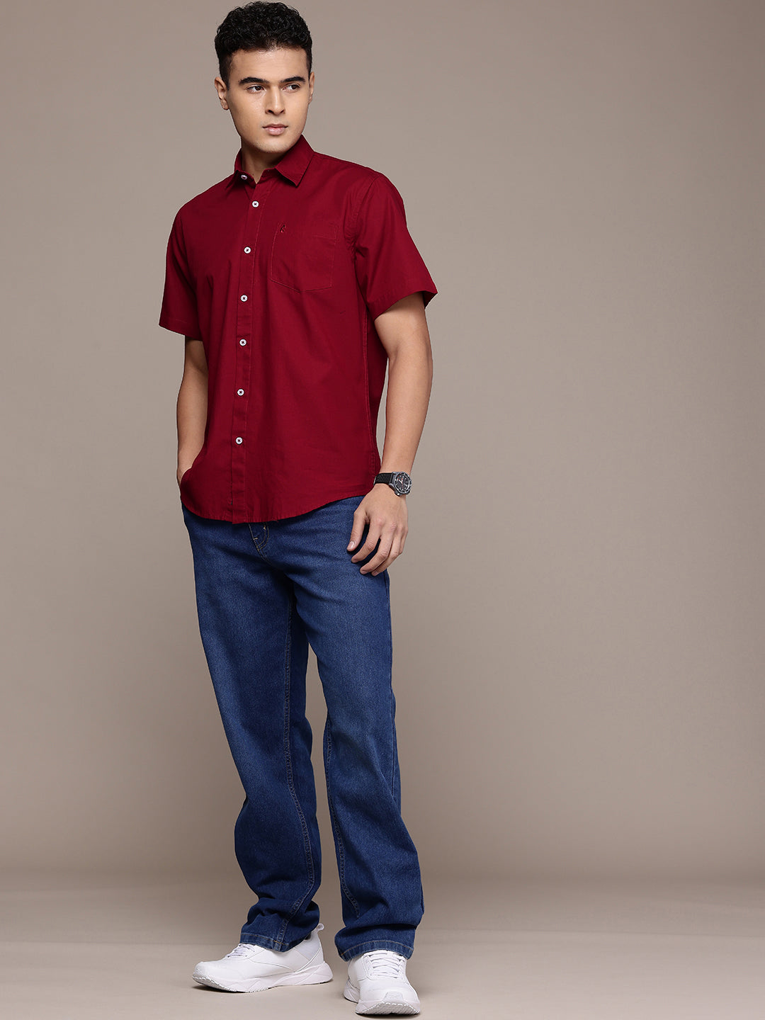 Men’s Carmine Linen Half Sleeves Casual Shirt