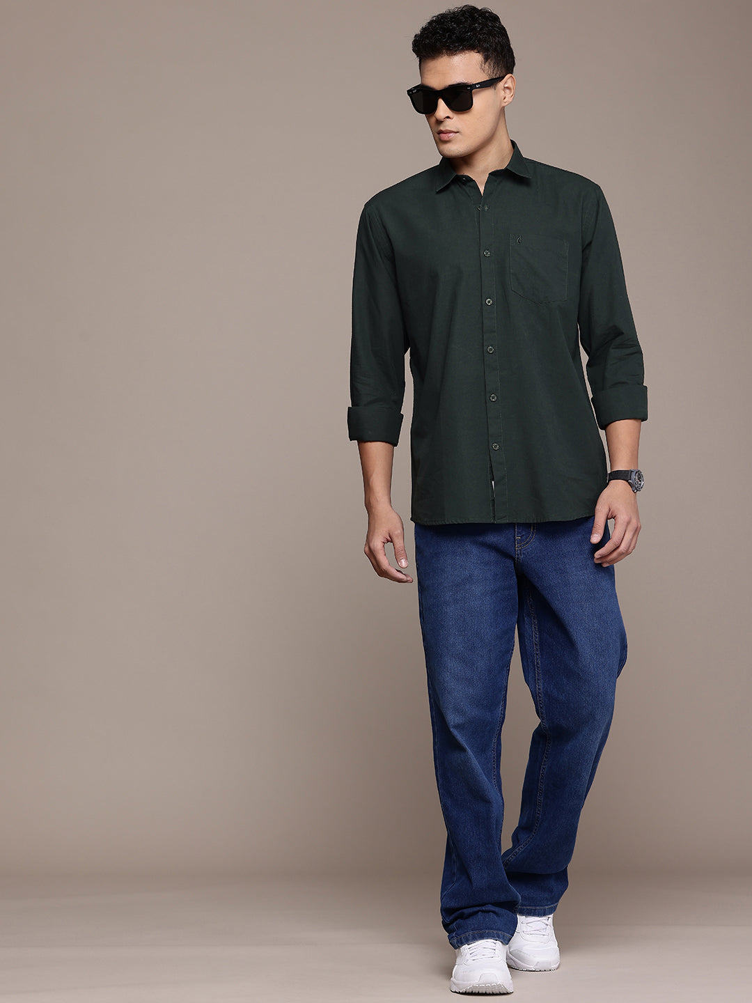 Men’s Green Linen Full Sleeves Casual Shirt