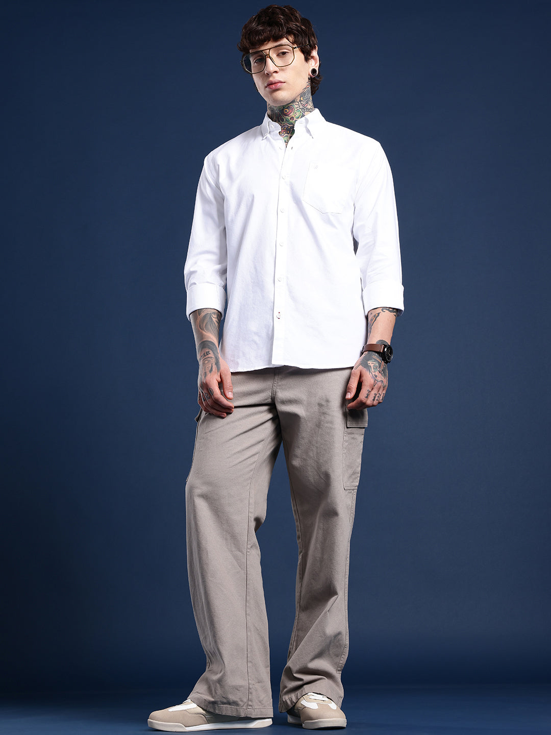 Classic White Oxford Cotton Shirt – Button-Down Collar & Chest Pocket