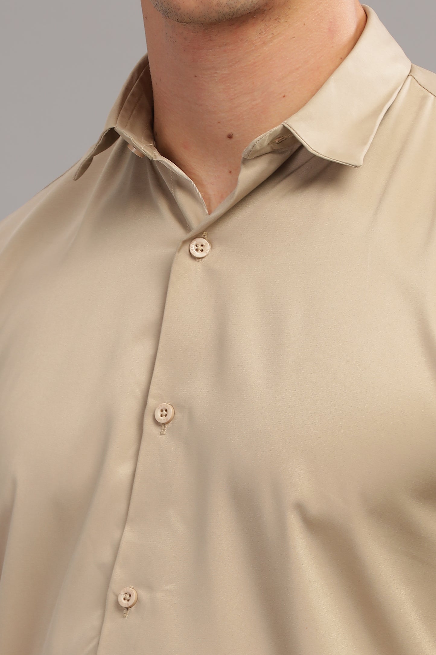 Sandstone Satin-Finish Shirt
