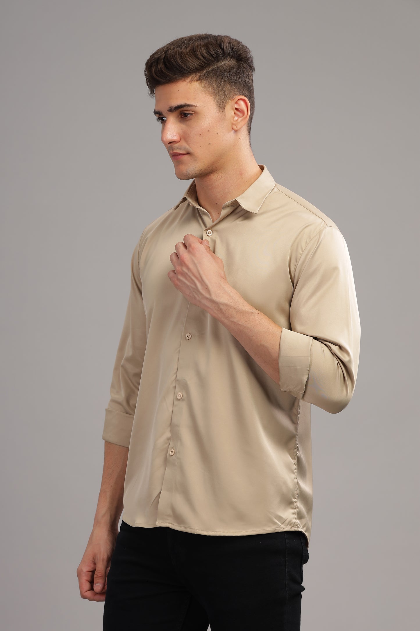 Sandstone Satin-Finish Shirt