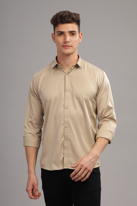 Sandstone Satin-Finish Shirt
