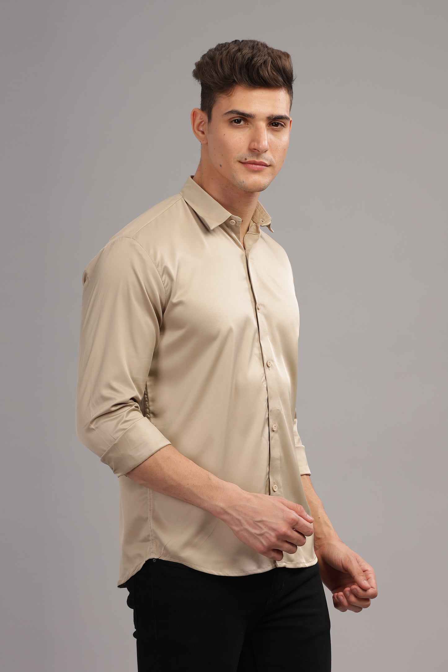Sandstone Satin-Finish Shirt