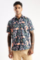 Men’s Abstract Confetti Print Short-Sleeve Shirt – Navy