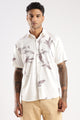 Men’s Shadow Floral Placement Print Short-Sleeve Shirt – Ivory/Mauve
