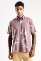 Men’s Shadow Floral Placement Print Short-Sleeve Shirt – Dusty Mauve