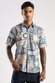 Men’s Patchwork Mosaic Print Short-Sleeve Shirt – Slate & Sand