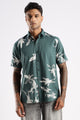 Men’s Shadow Floral Print Short-Sleeve Shirt – Teal/Stone