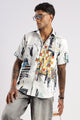 Men’s Painterly Checker Print Short-Sleeve Shirt – White Multi