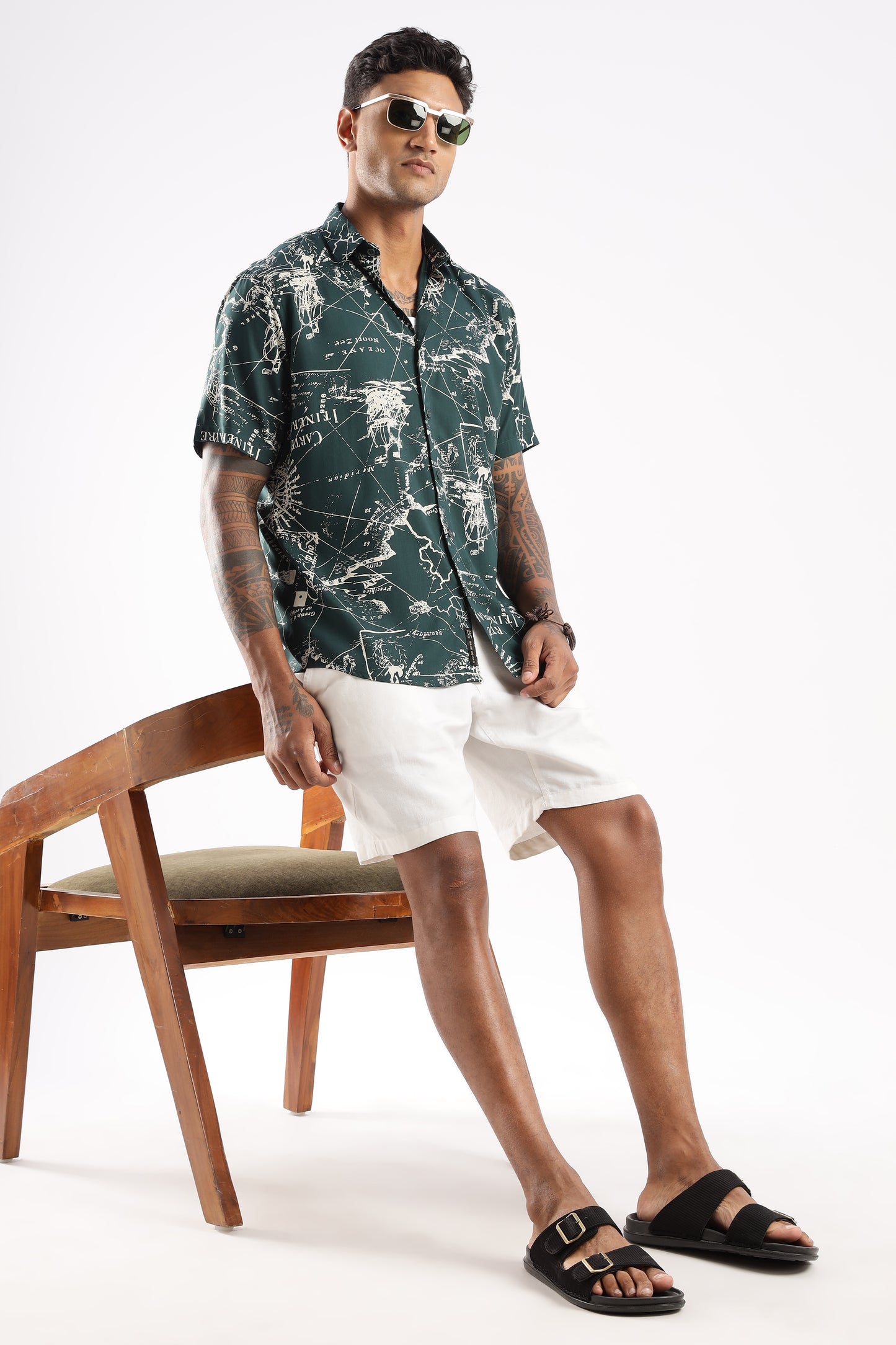 Explorer Map Print Short Sleeve Shirt