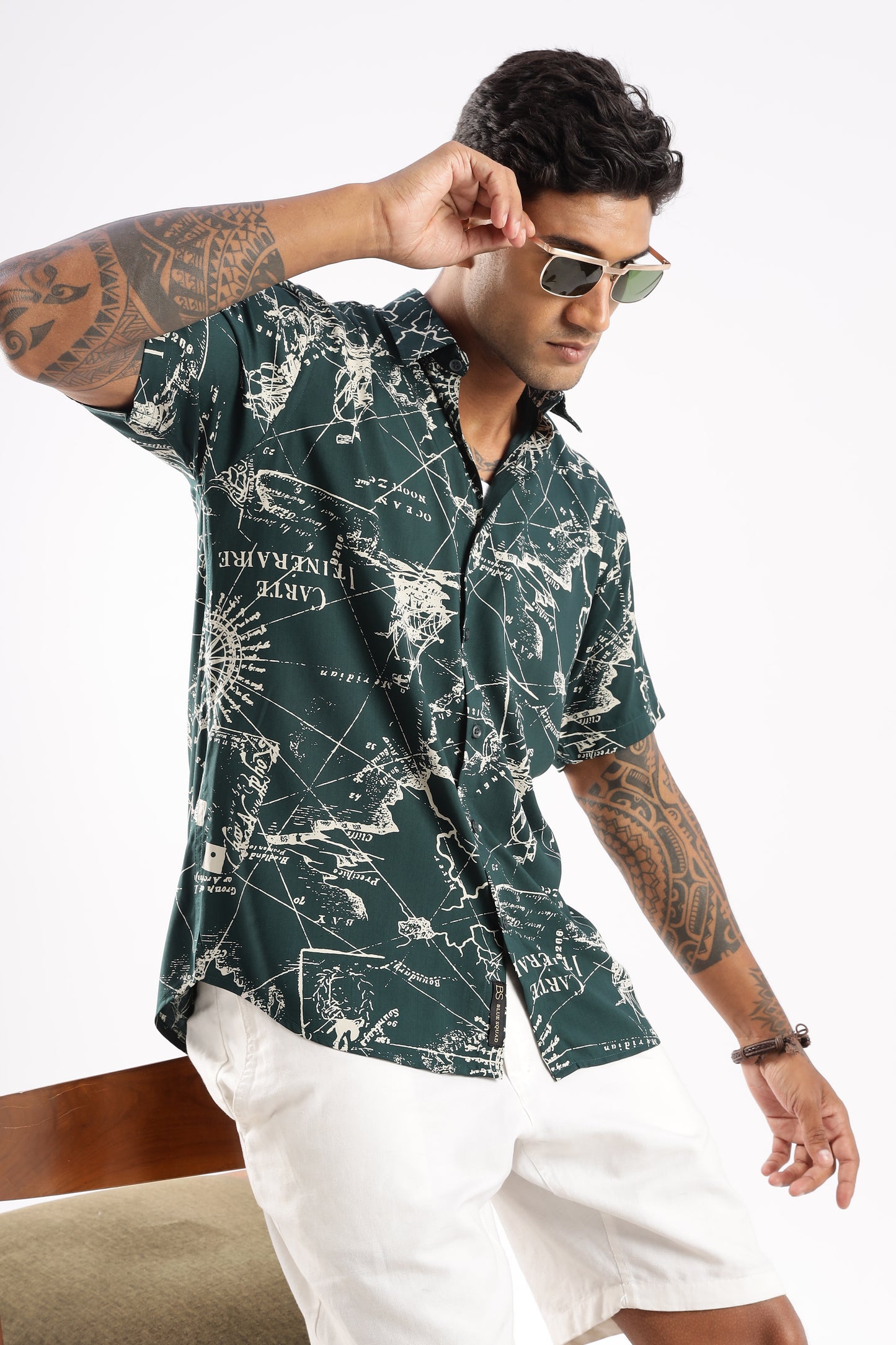 Explorer Map Print Short Sleeve Shirt