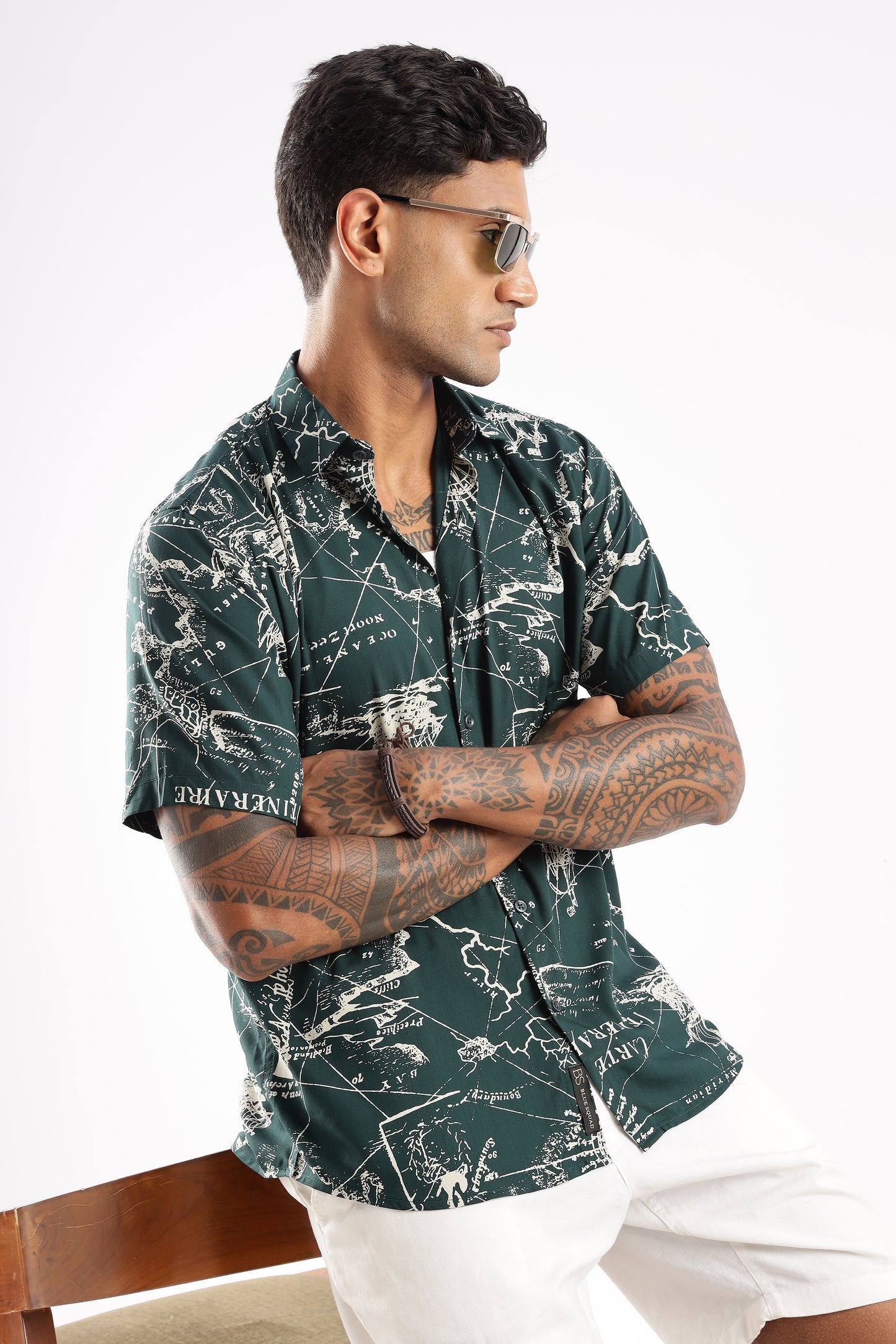 Explorer Map Print Short Sleeve Shirt