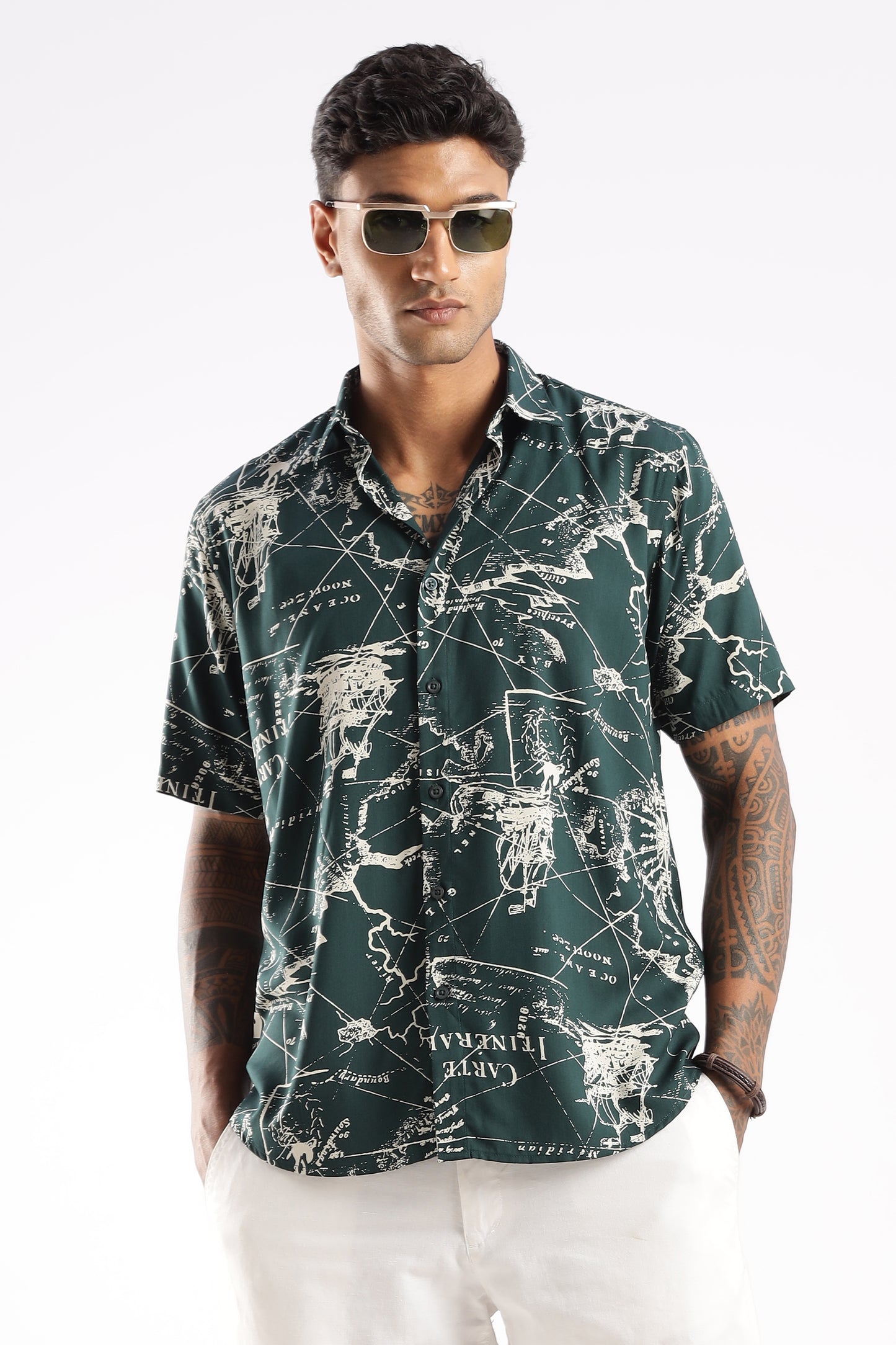 Explorer Map Print Short Sleeve Shirt