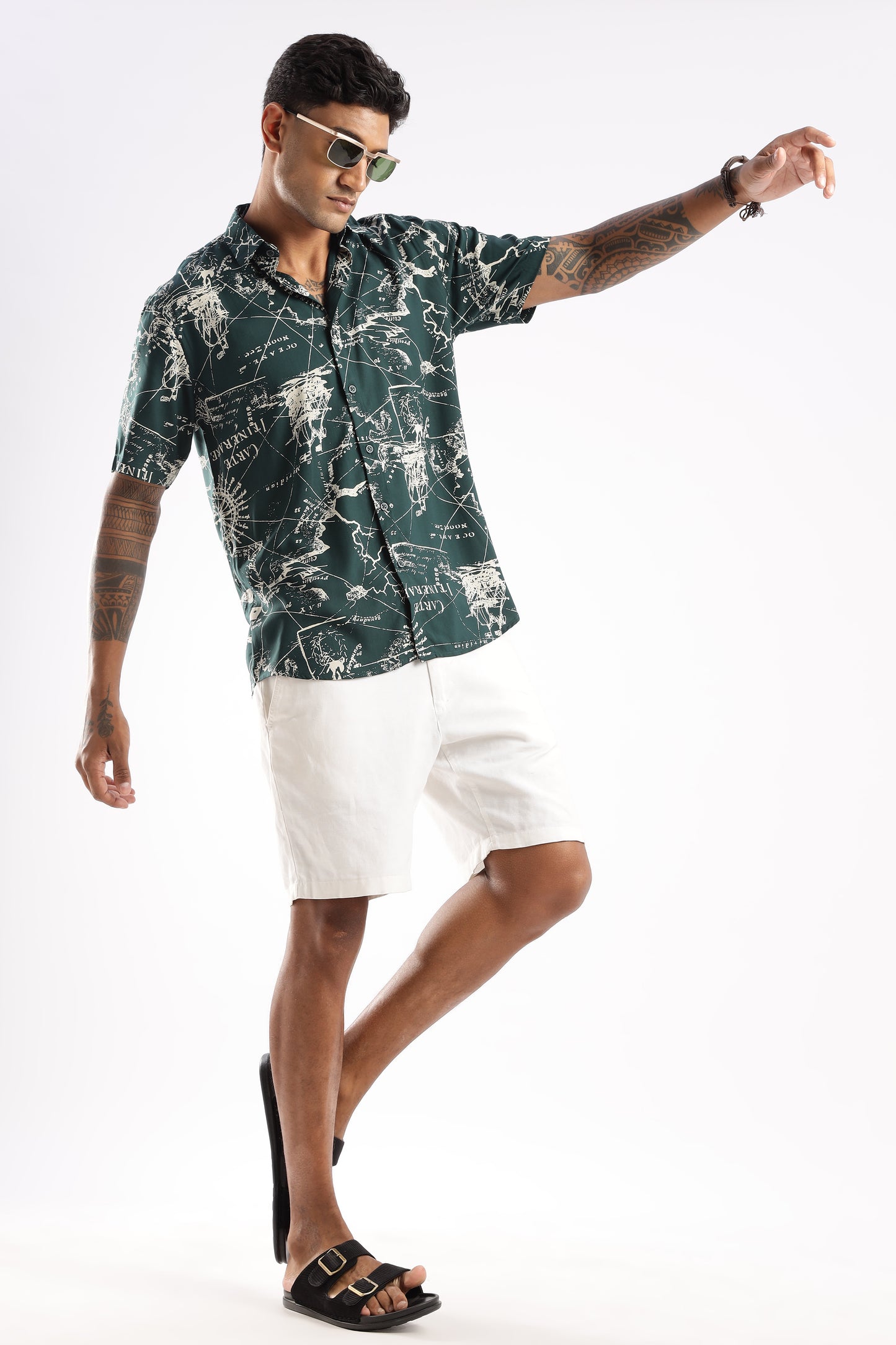 Explorer Map Print Short Sleeve Shirt