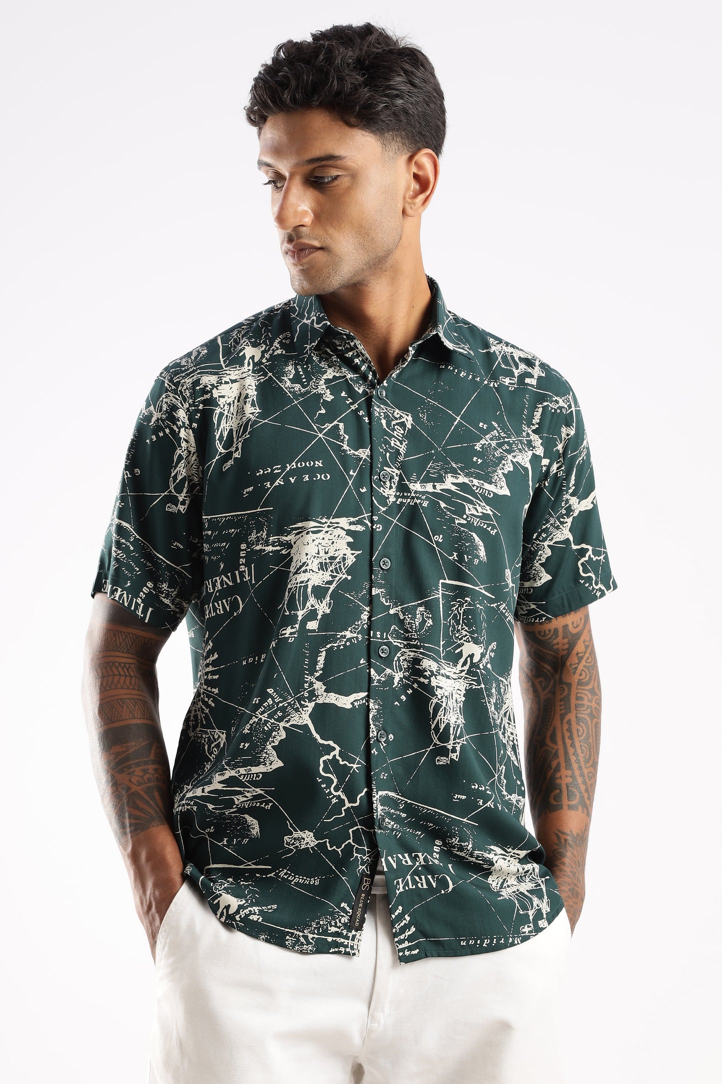 Explorer Map Print Short Sleeve Shirt