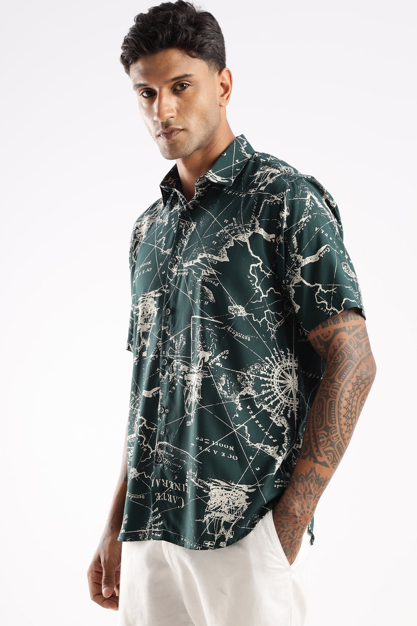 Explorer Map Print Short Sleeve Shirt