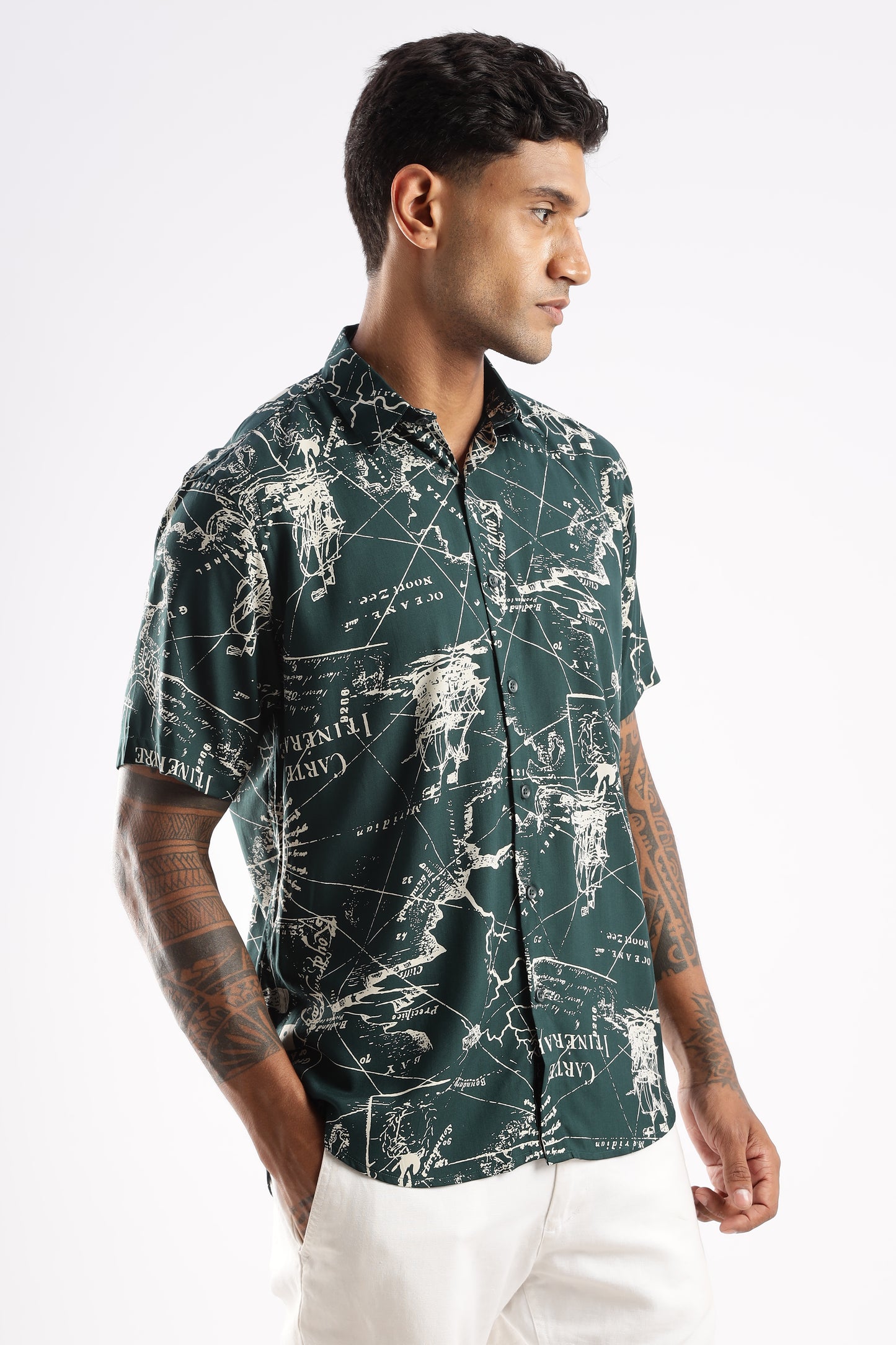 Explorer Map Print Short Sleeve Shirt