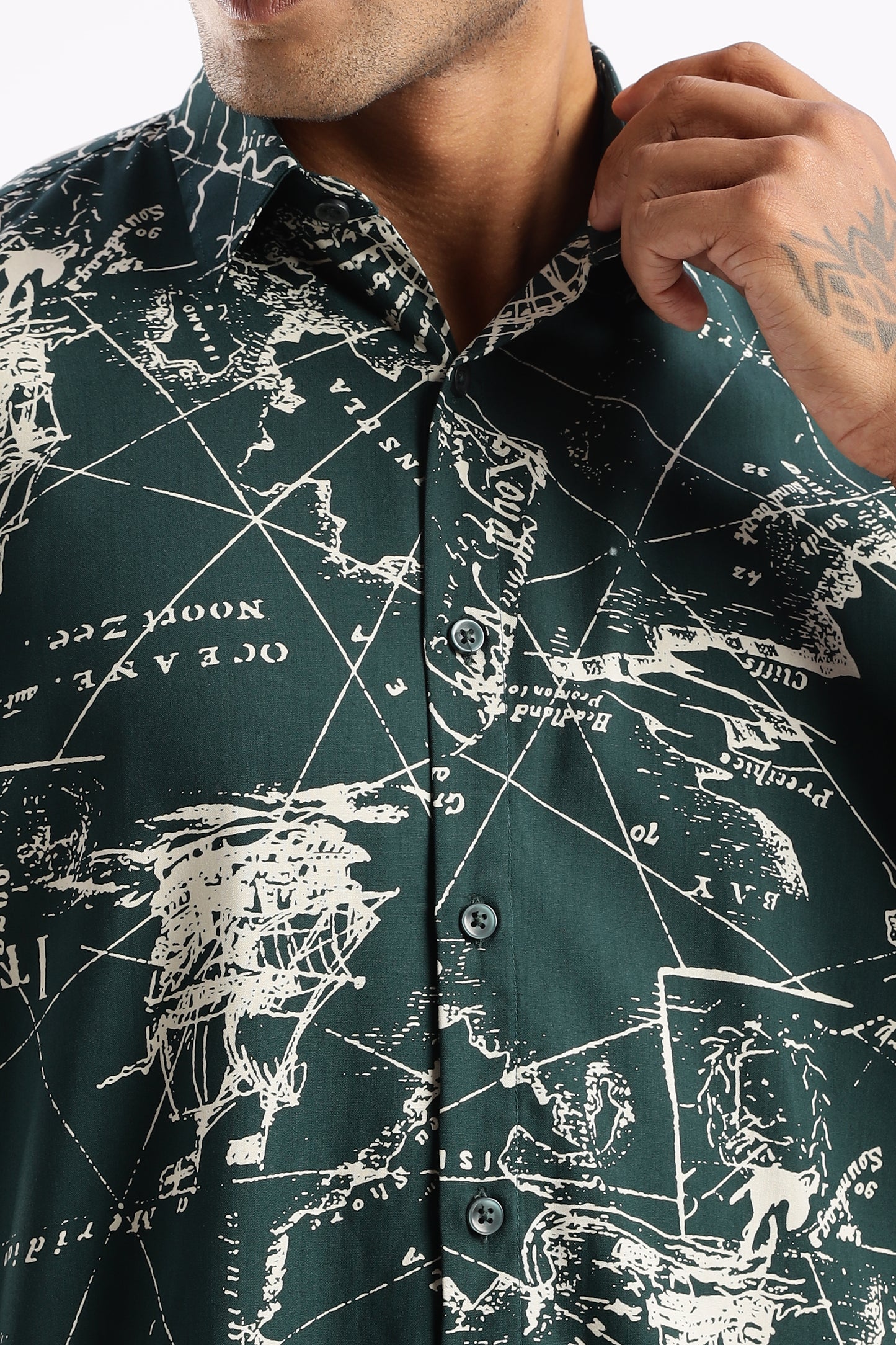 Explorer Map Print Short Sleeve Shirt