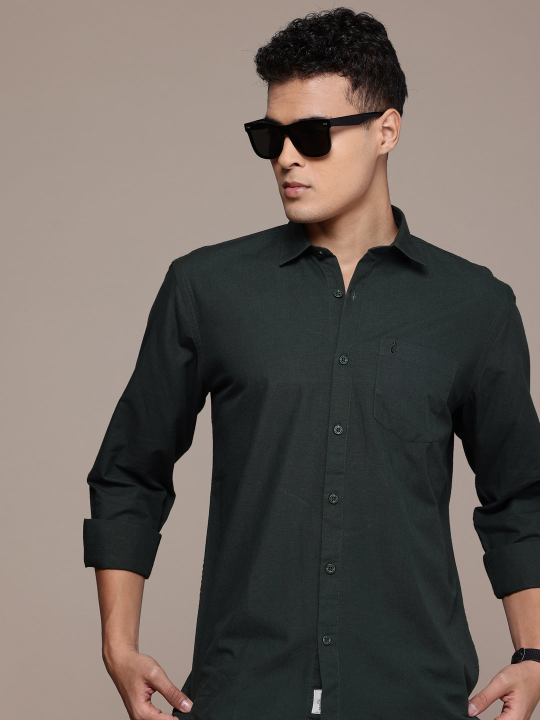 Men’s Green Linen Full Sleeves Casual Shirt