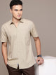Men’s Beige Linen Half Sleeves Casual Shirt