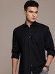 Men’s Black Linen Full Sleeves Casual Shirt