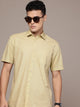 Men’s Cream Linen Half Sleeves Casual Shirt