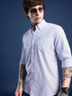 Blue & White Bengal-Stripe Oxford Shirt – Button-Down Collar