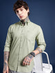 Sage Green Oxford Cotton Shirt – Button-Down Collar & Chest Pocket