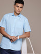 Men’s Light Blue Linen Half Sleeves Casual Shirt