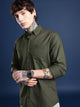 Moss Green Oxford Cotton Shirt – Button-Down Collar & Chest Pocket