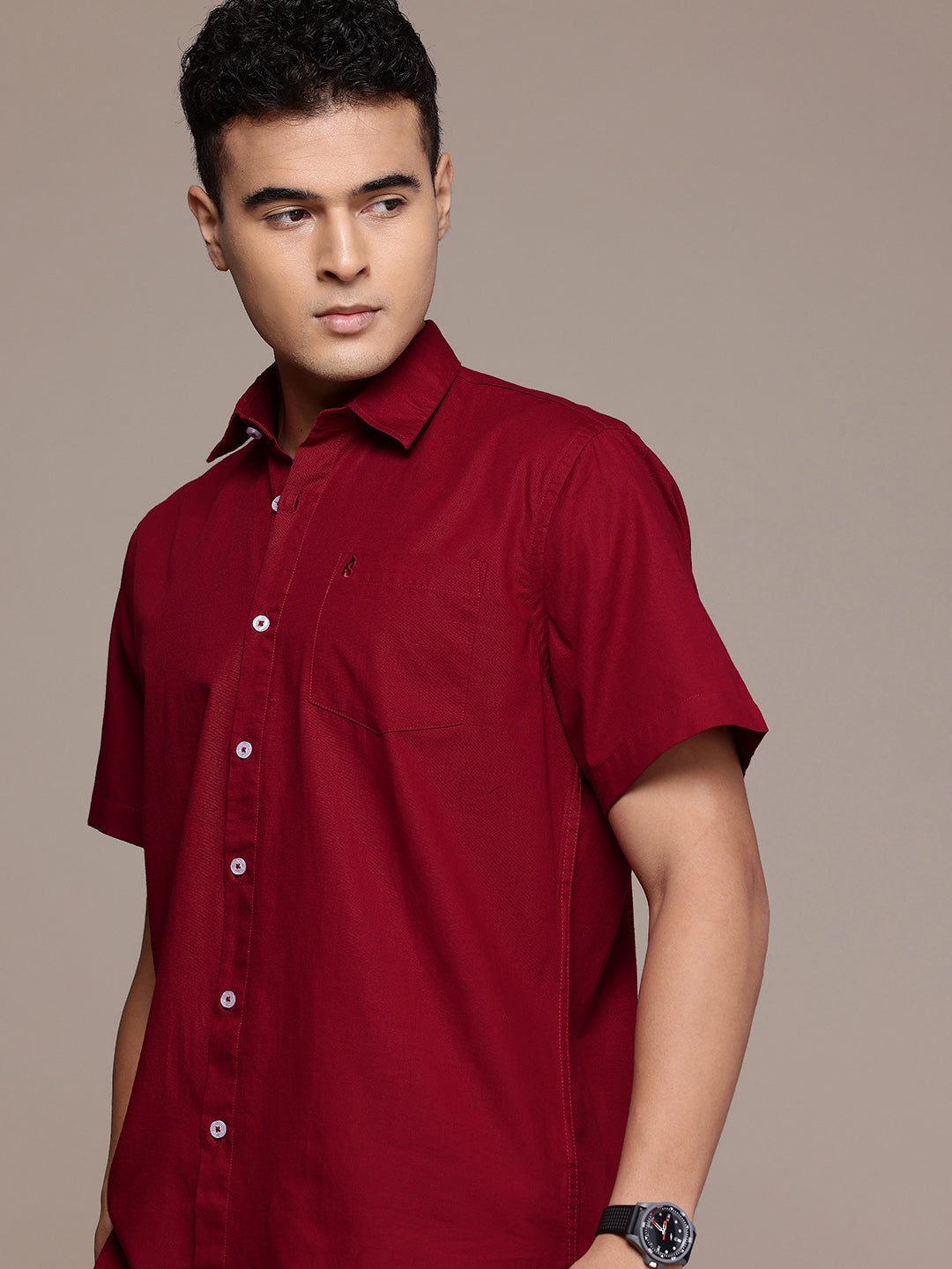 Men’s Carmine Linen Half Sleeves Casual Shirt