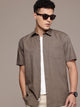 Men’s Brown Linen Half Sleeves Casual Shirt