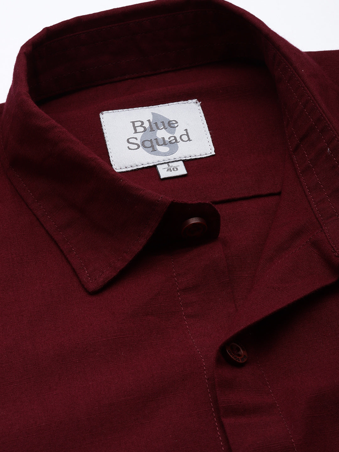 Men’s Maroon Linen Full Sleeves Casual Shirt