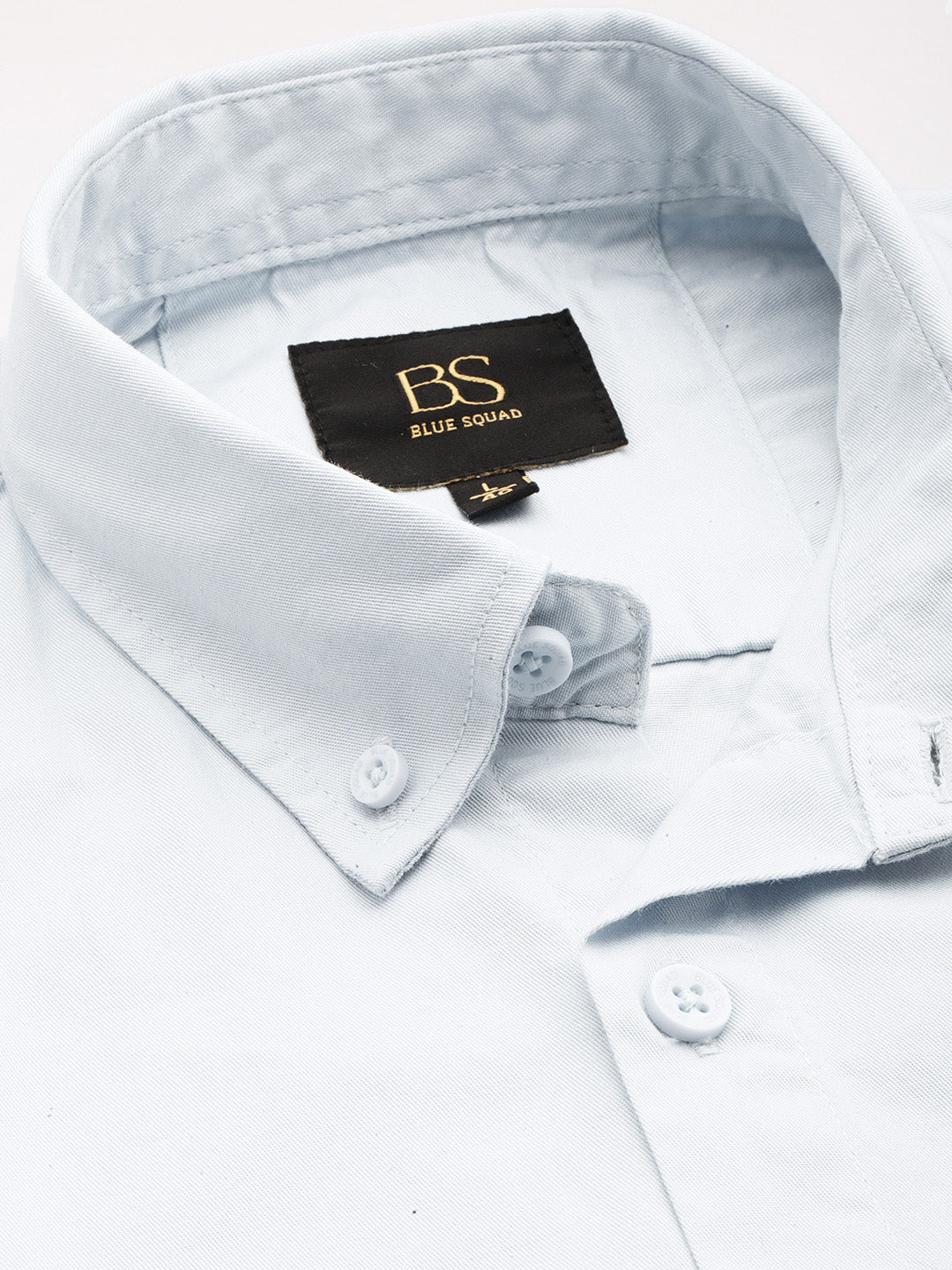 Ice Blue Oxford Cotton Shirt – Button-Down Collar & Chest Pocket