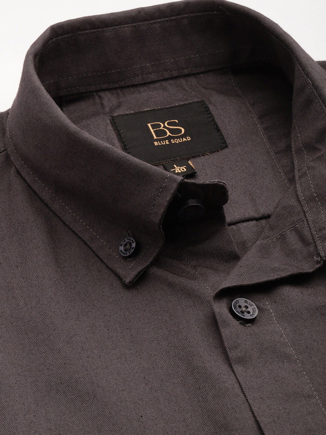 Espresso Brown Oxford Cotton Shirt – Button-Down Collar & Chest Pocket