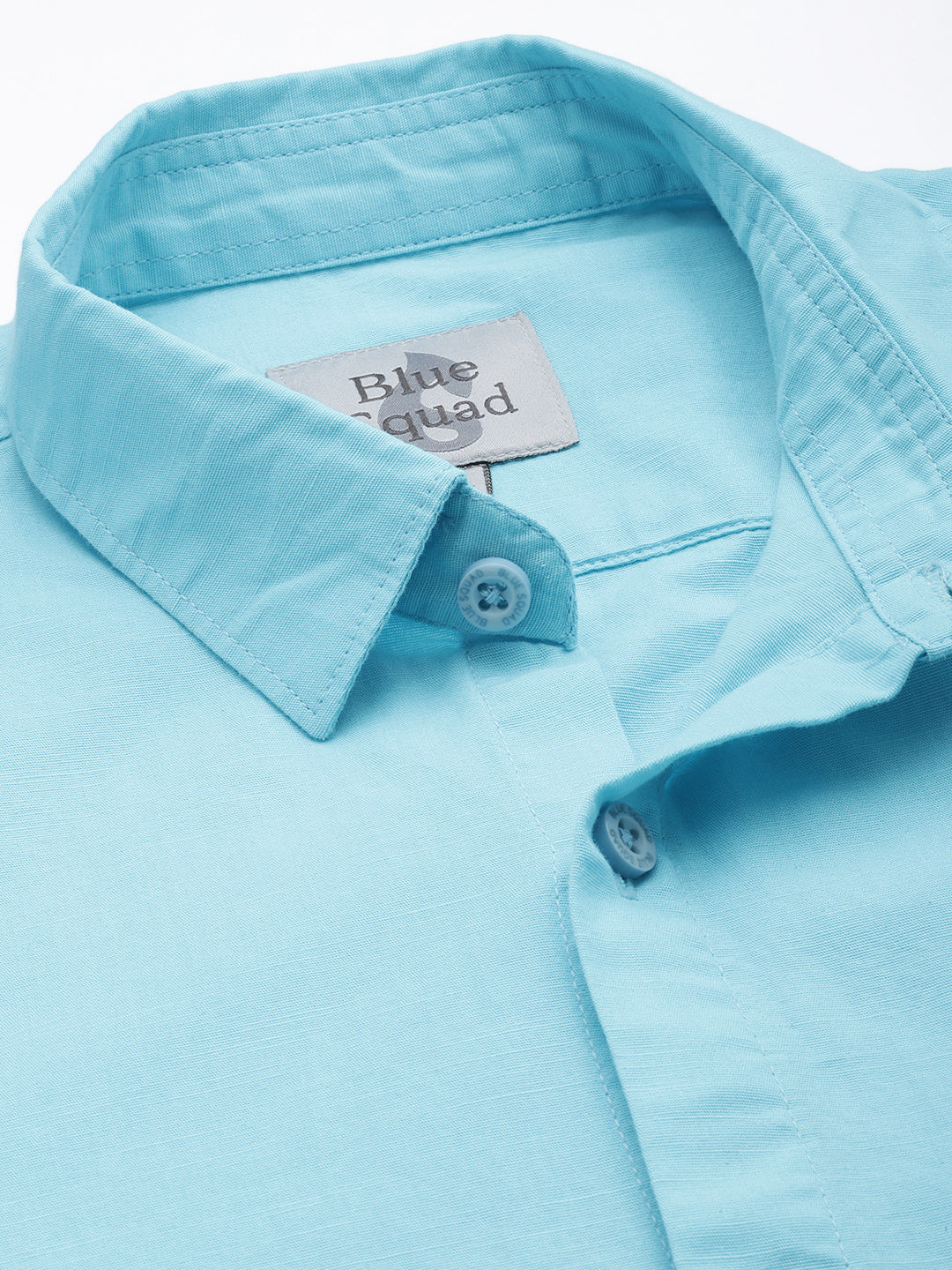 Men’s Sea Blue Linen Half Sleeves Casual Shirt