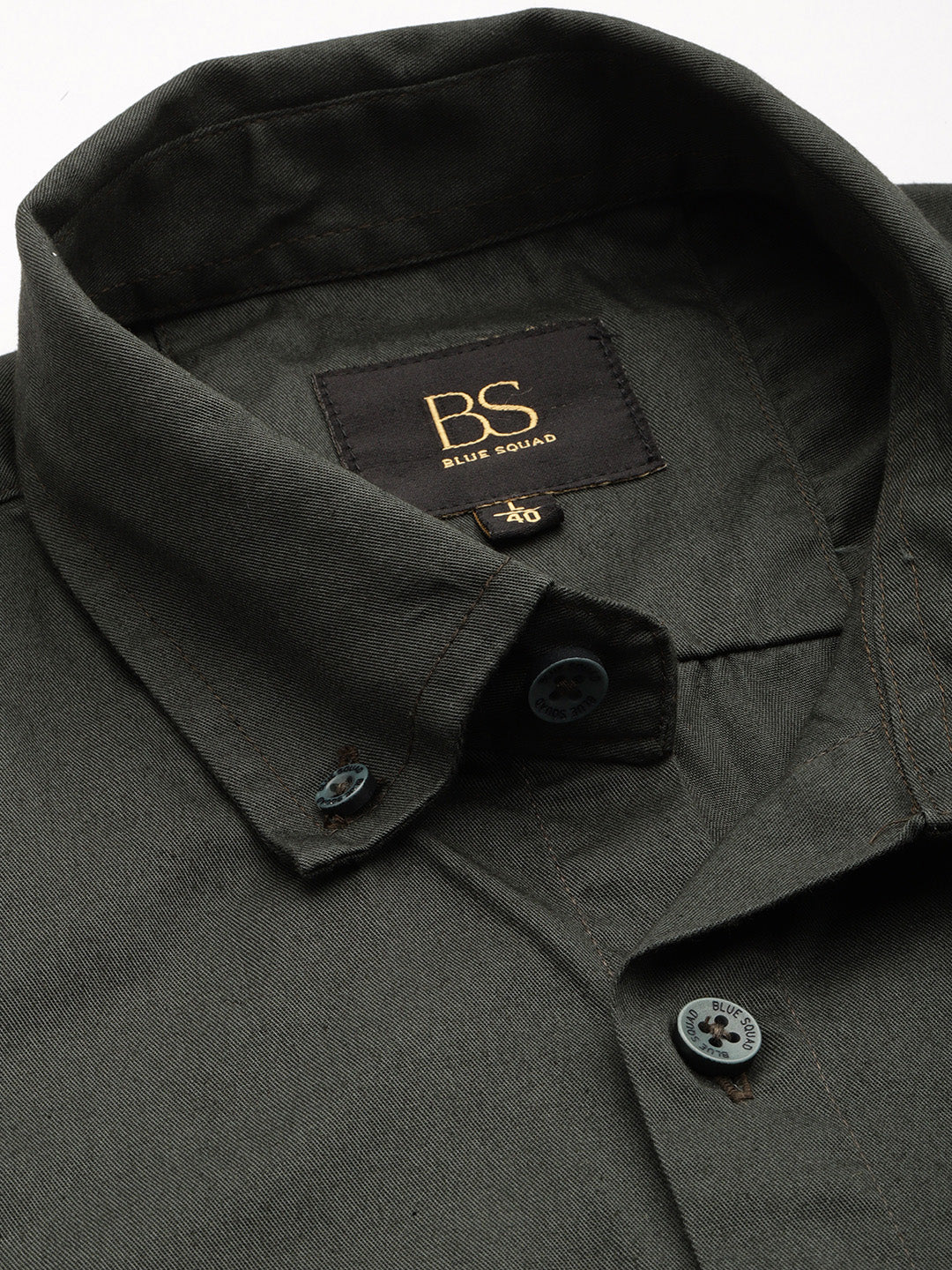Forest Green Oxford Cotton Shirt – Button-Down Collar & Chest Pocket