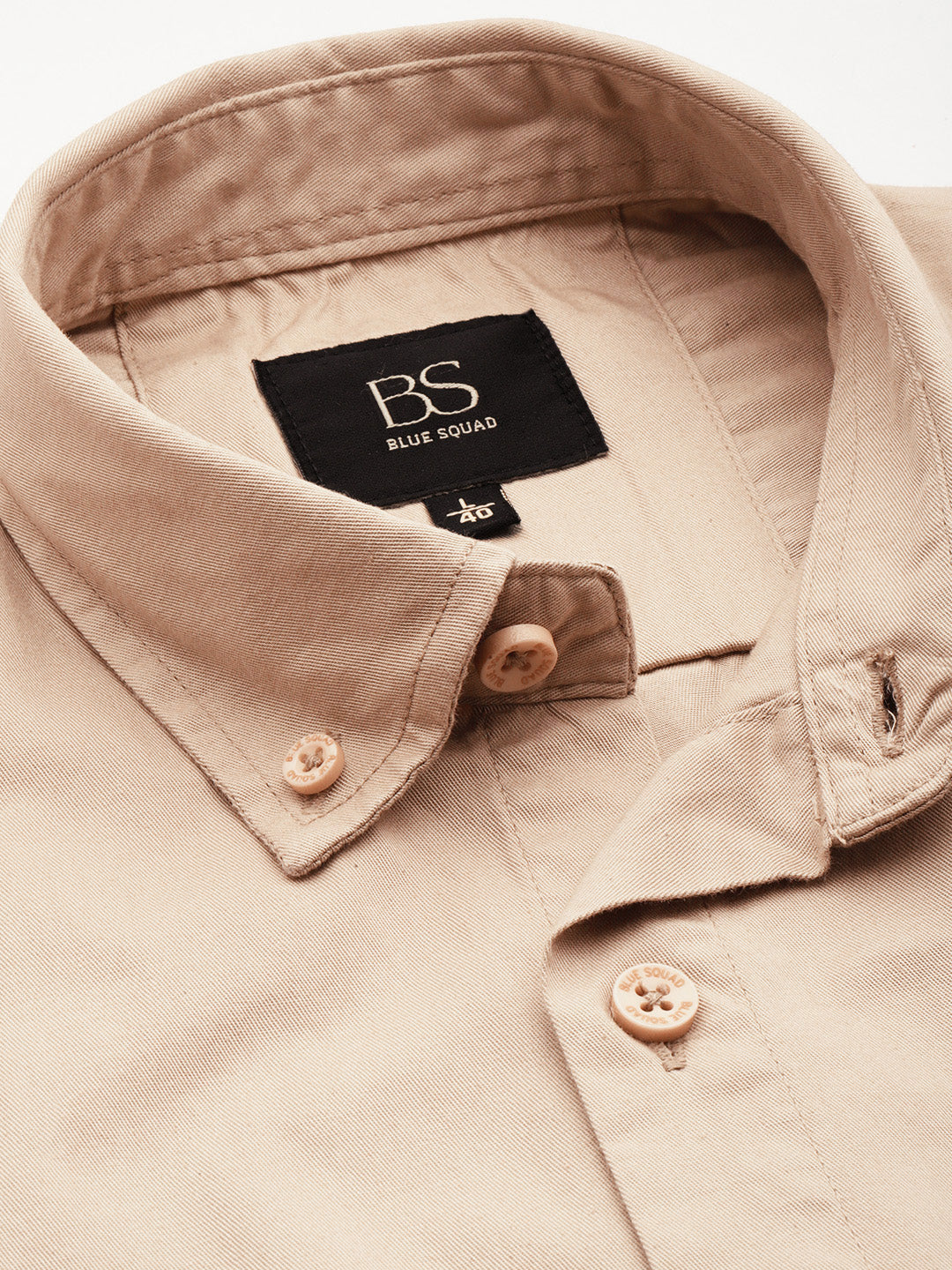 Camel Tan Oxford Cotton Shirt – Button-Down Collar & Chest Pocket