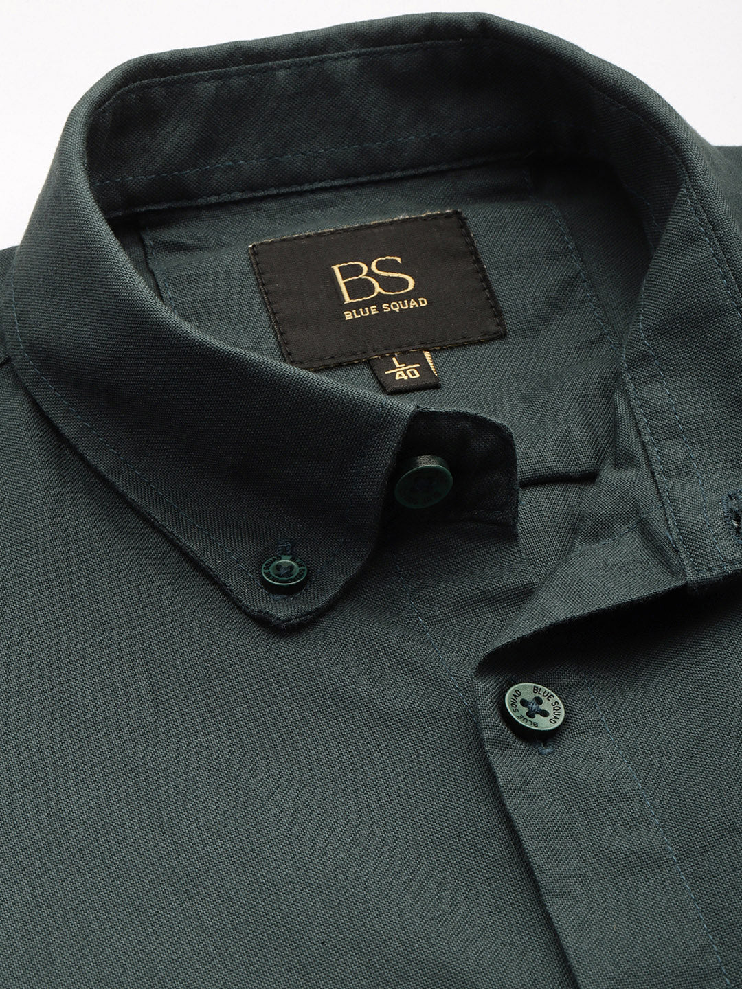 Emerald Green Oxford Cotton Shirt – Button-Down Collar & Chest Pocket