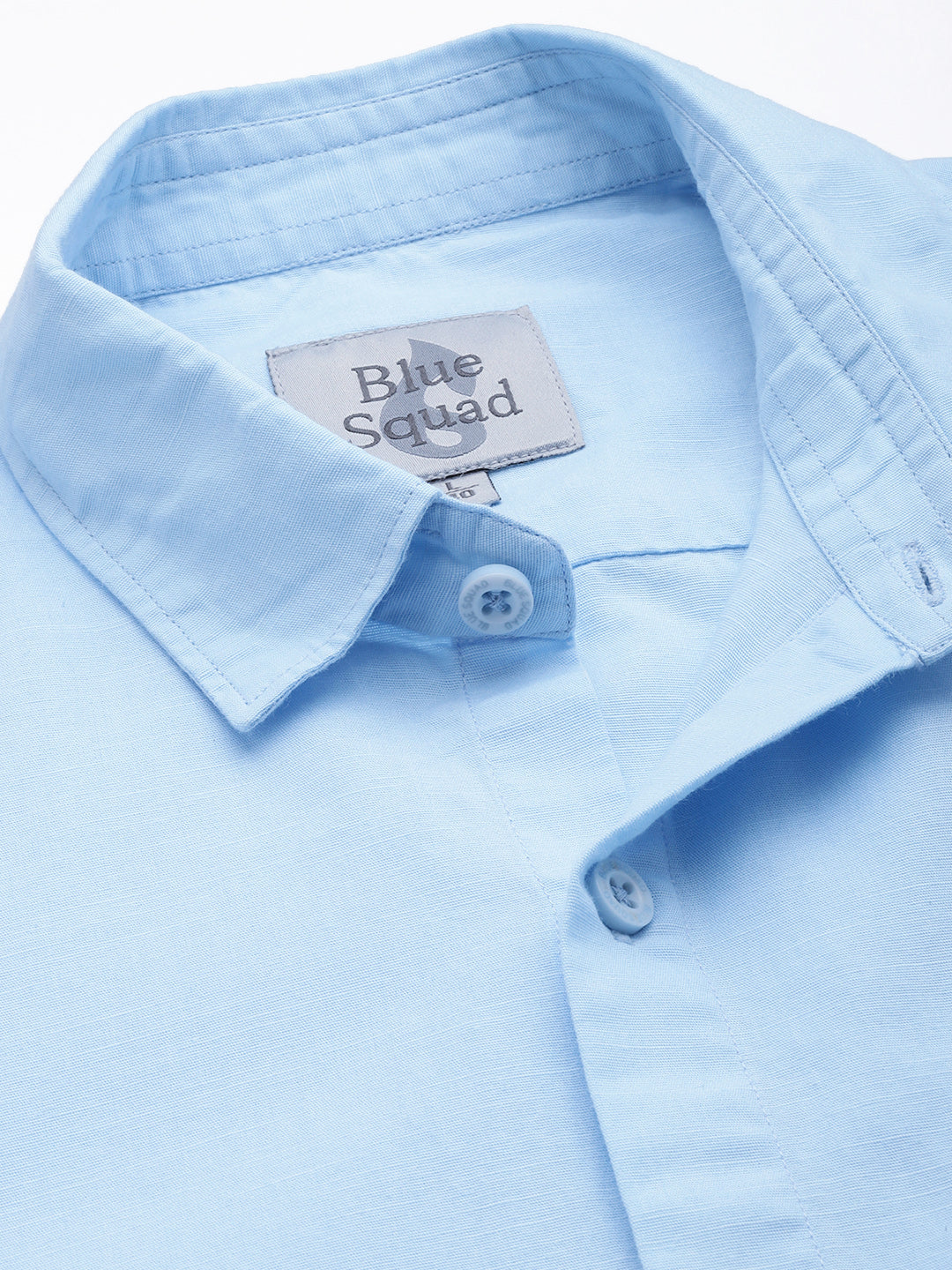 Men’s Light Blue Linen Half Sleeves Casual Shirt