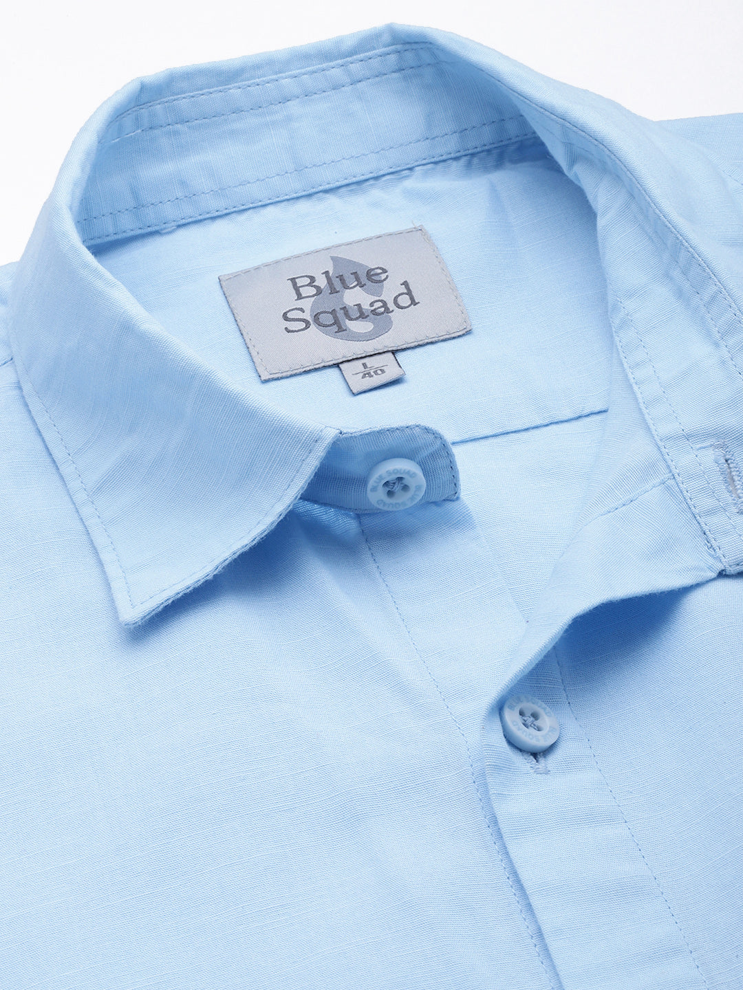 Men’s Light Blue Linen Full Sleeves Casual Shirt