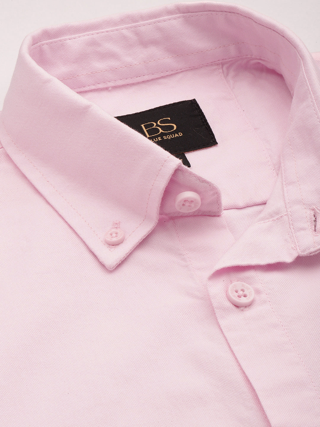 Powder Pink Oxford Cotton Shirt – Button-Down Collar & Chest Pocket