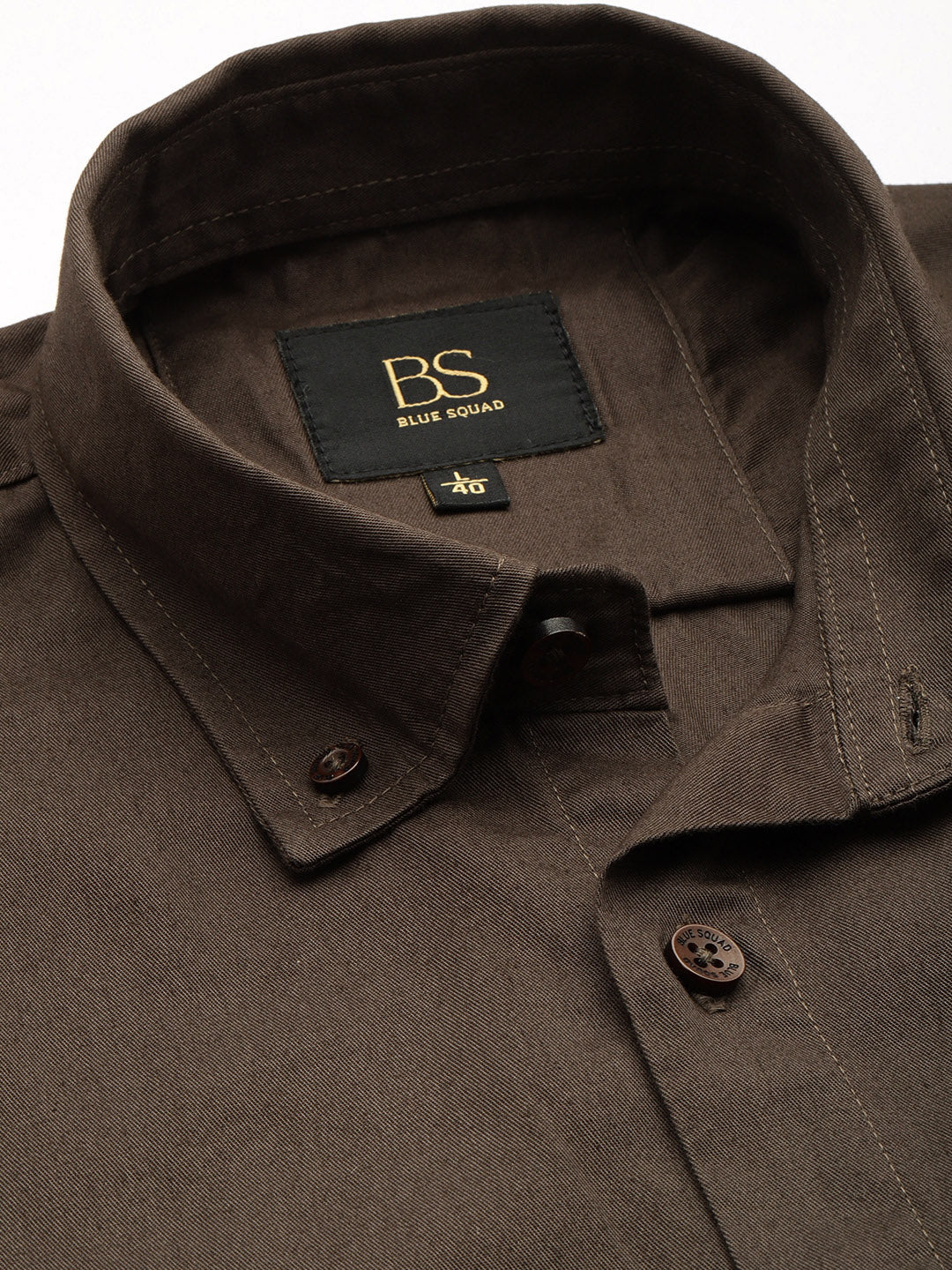 Dark Olive Oxford Cotton Shirt – Button-Down Collar & Chest Pocket