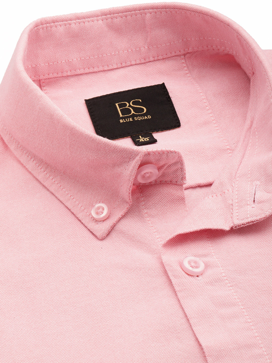 Blush Pink Oxford Cotton Shirt – Button-Down Collar & Chest Pocket