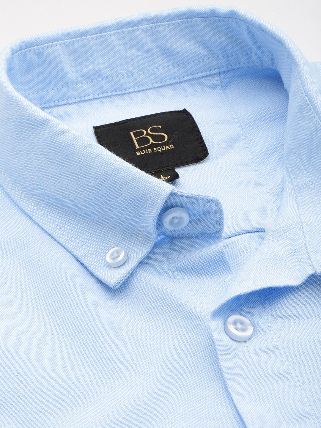 Sky Blue Oxford Cotton Shirt – Button-Down Collar & Chest Pocket