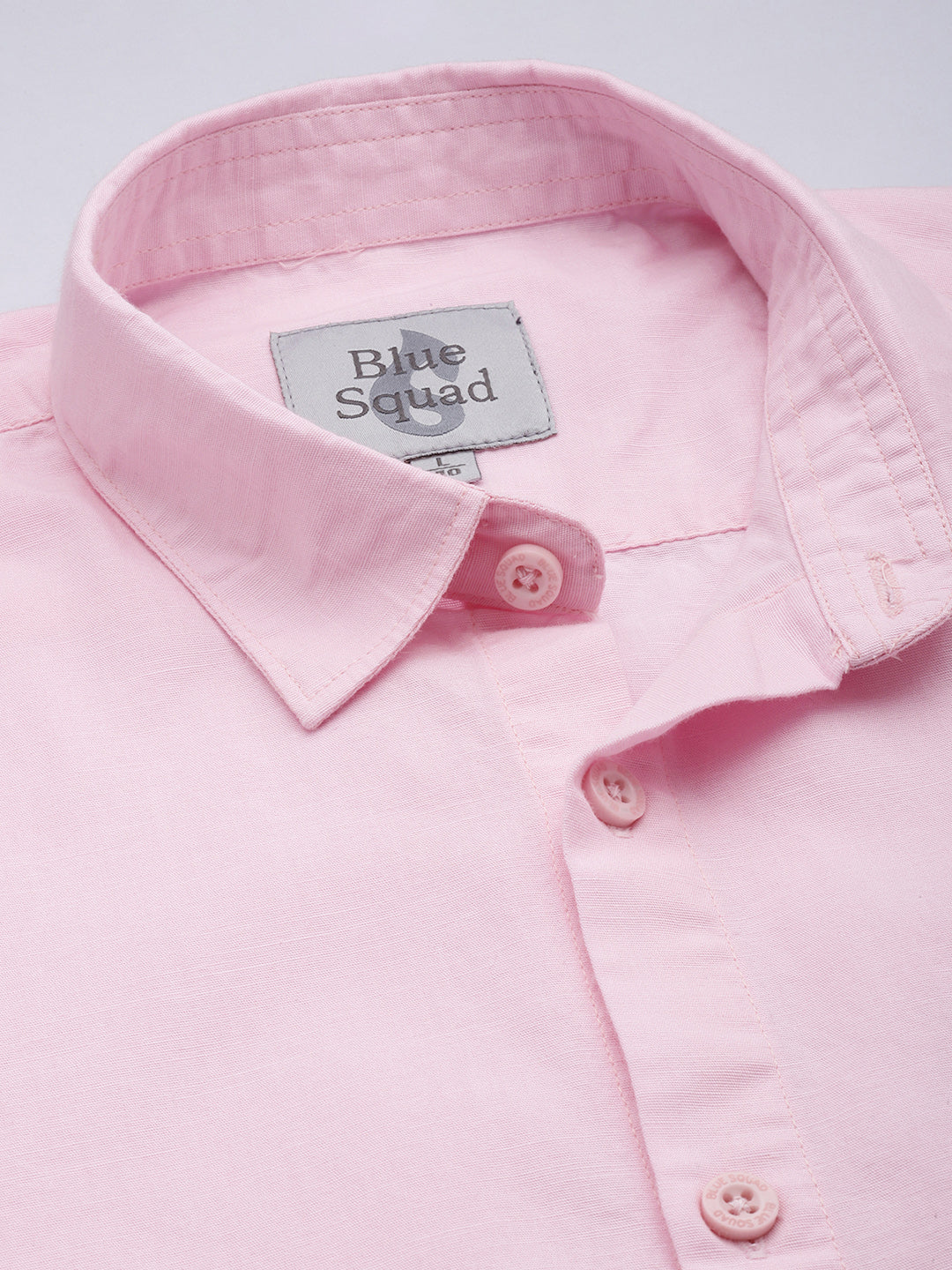Men’s Light Pink Linen Half Sleeves Casual Shirt