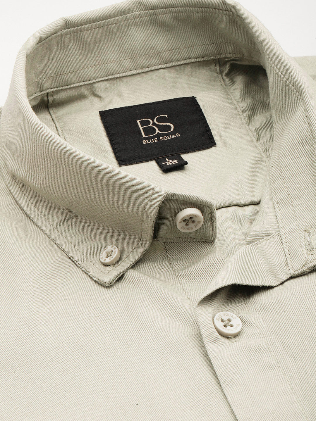 Pistachio Green Oxford Cotton Shirt – Button-Down Collar & Chest Pocket