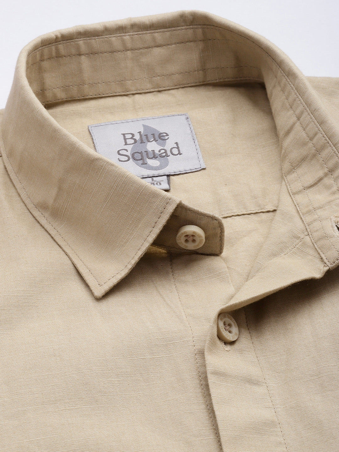 Men’s Beige Linen Half Sleeves Casual Shirt