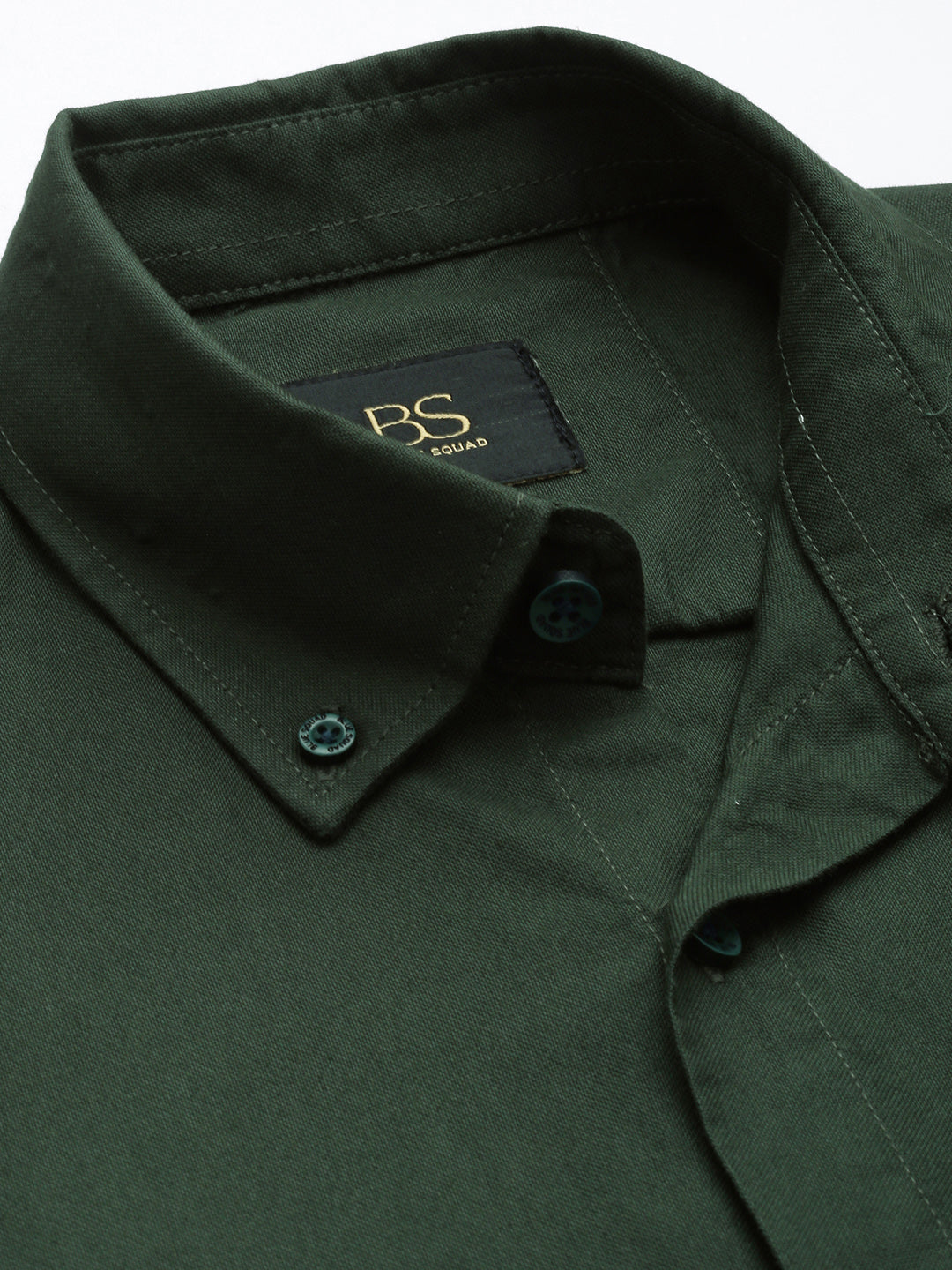 Bottle Green Oxford Cotton Shirt – Button-Down Collar & Chest Pocket